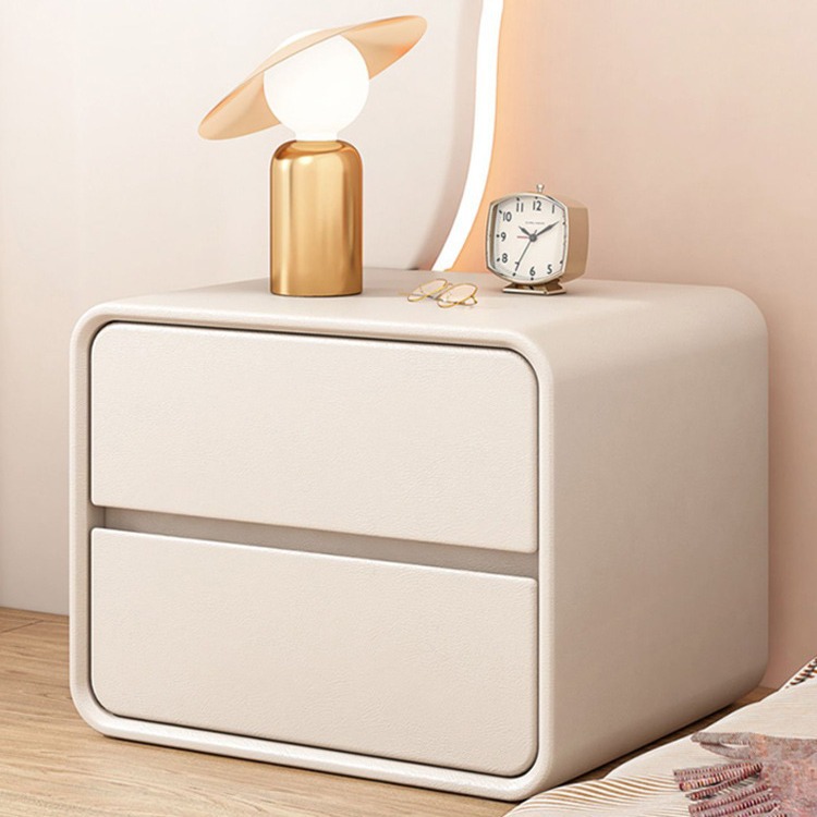 Mesita de noche simple dormitorio moderno pequeño armario de madera maciza subred rojo pequeña mesa de café lindo estilo crema mesita de noche