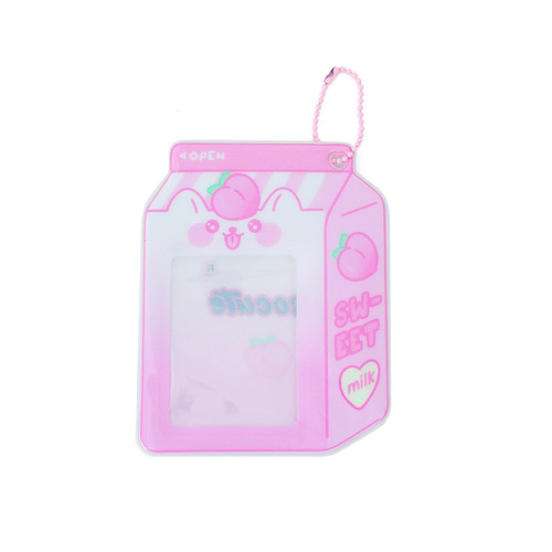 Ins girl creative cartoon milk bottle Gu card holder Polaroid three-inch card holder cute bus card bag female