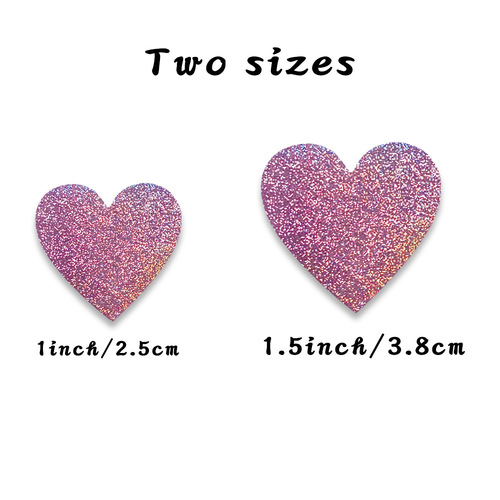 500/roll 1/1.5 inch pink heart laser Valentine's Day sealing sticker envelope decoration non-woven adhesive label 