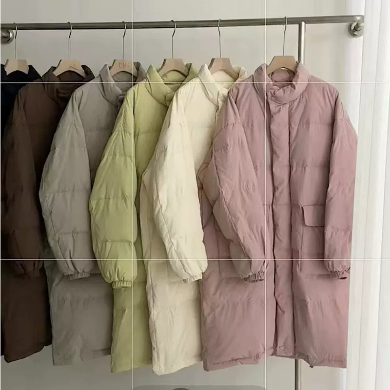 杭州四季青冬季女装平湖白鸭绒女士羽绒服高级感中长款外套女批发