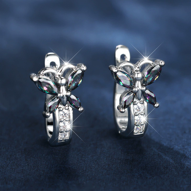 Amazon трансграничный wish европейские и американские ювелирные изделия хрустальный бант Хао камень с покрытием из белого золота простой характер