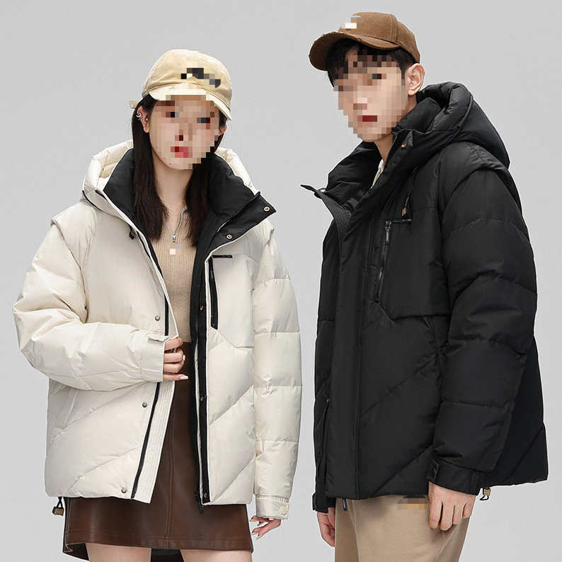 跨境羽绒服男冬季国标90绒情侣款可脱袖白鸭绒男款防寒保暖外