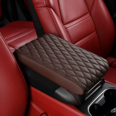 Car Storage Box Pad, Booster — Armrest box pad - small-bingdou-coffee-color