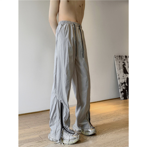 American Deconstruction Function Rush Pants Men's Summer Design Fashion Work Pants Streetwear Brand Straight Leg Quick Dry Parachute Pants