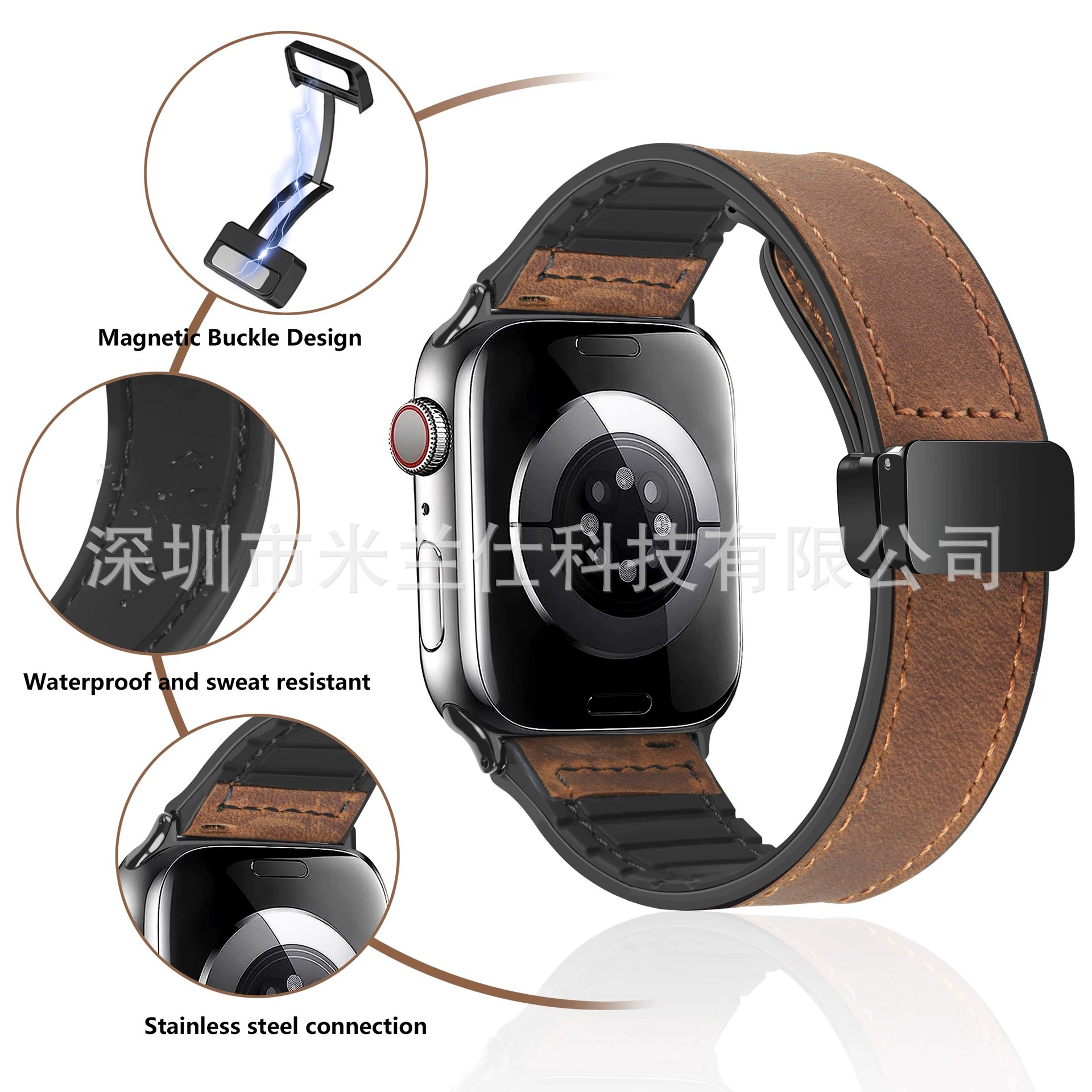 Подходят для Apple iWatch 45678910SE Apple Watch S11 силиконовый спортивный сверх2 кожаный ремешок