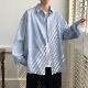 Blue Long Sleeve Shirt Men's Japanese Fashionable Artistic Spring Fashionable All-match Loose Simple Casual Shirt Jacket