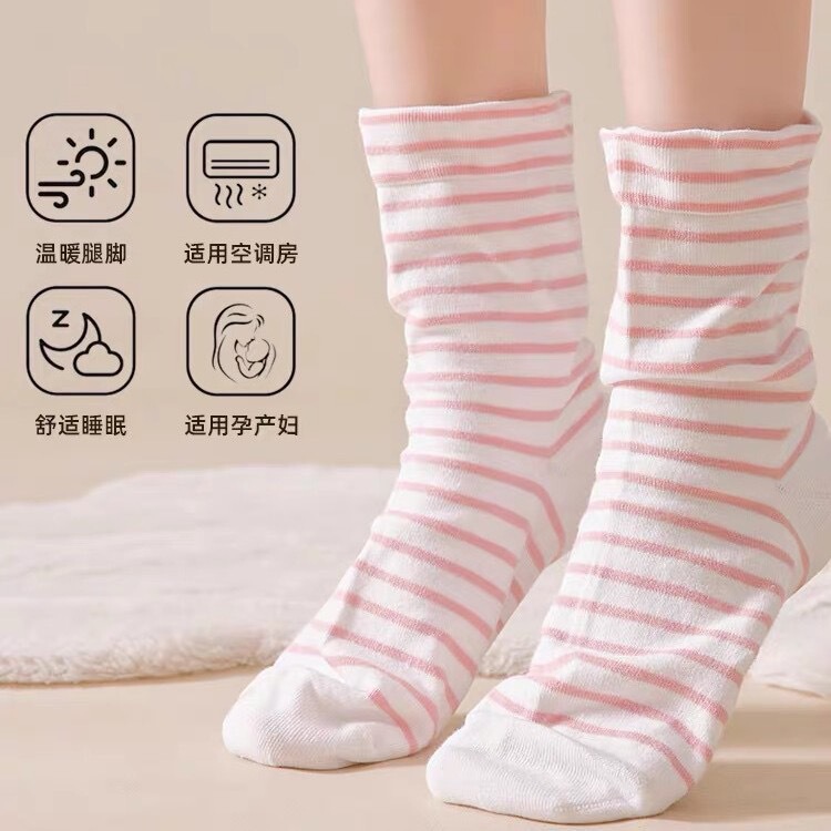 Loose-fit sleeping socks for the elderly, pregnant women, and postpartum women, non-binding, special cotton socks for sleep and confinement, thickened and warm women's socks
