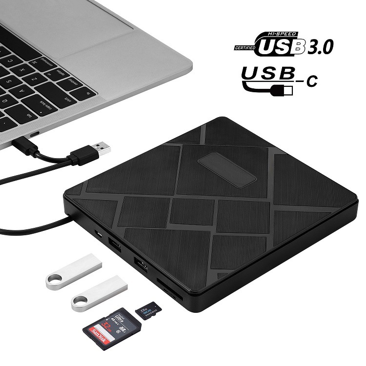 工廠直銷多功能插卡外置光驅 USB3.0外置光驅 移動光驅 DVD刻錄機