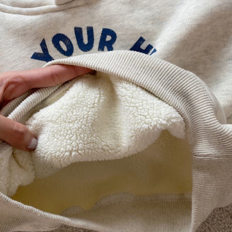 Boys Winter Fleece Thickened Sweater Baby Winter Hooded Jacket Children's Integrated Fleece Warm Top Tide_voghion.com
