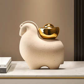 贝汉美新中式创意摆件马上有钱软装家居玄关客厅桌面电视柜装饰品