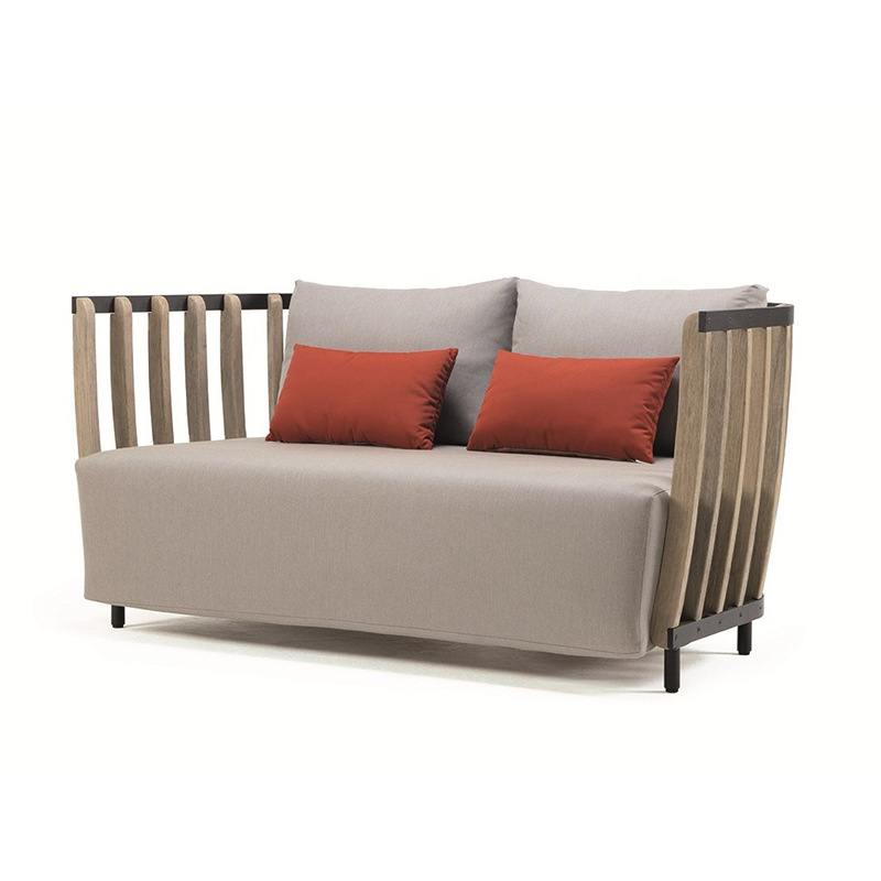 Sofá nórdico al aire libre de teca patio villa transfronteriza muebles al aire libre hotel jardín balcón combinación de sofá de madera maciza