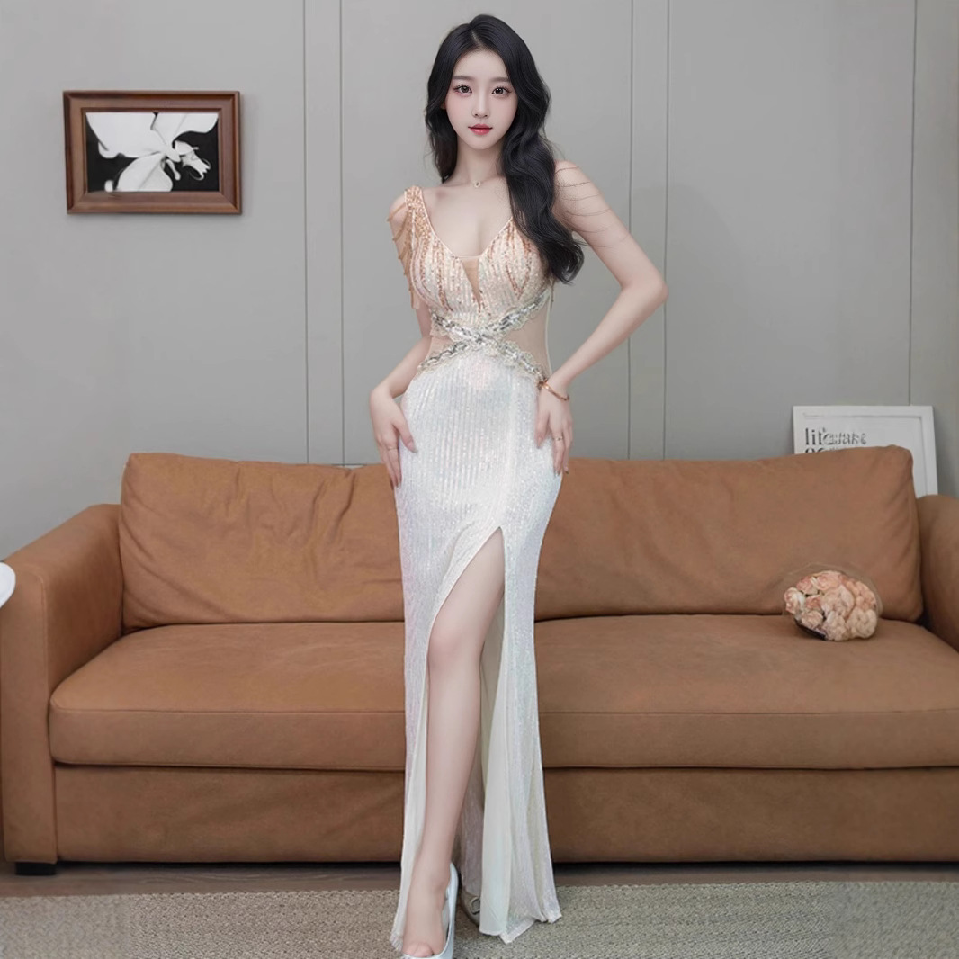 晚礼服连衣裙女宴会气质轻奢小众闪亮高端大气高级感主持年会长裙