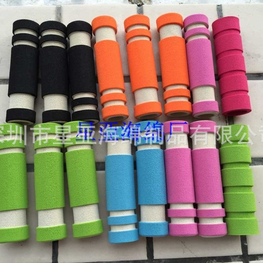 农业器械防滑耐磨把手 双色手指纹橡塑海绵把套 防滑防震海绵手柄