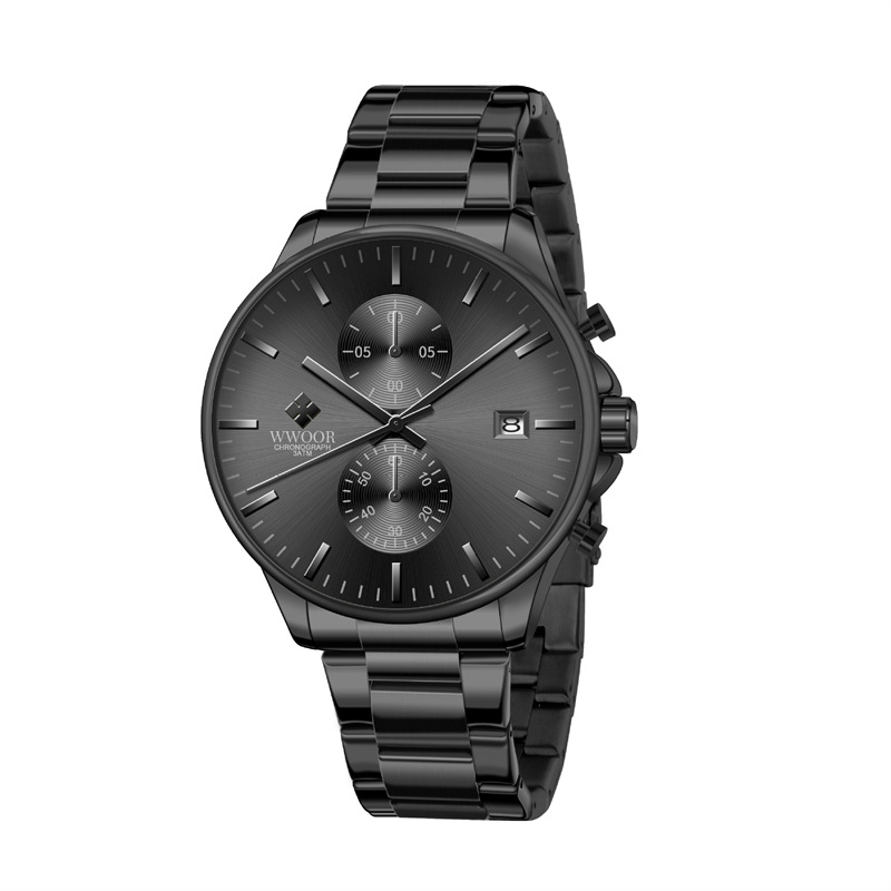 WWOOR/Hold amor 8844 nuevo calendario simple casual movimiento de cuarzo moda Correa acero reloj los hombres