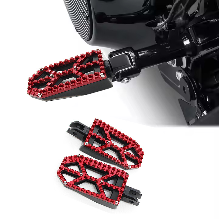Aluminum Alloy Dual-Color Motorcycle Modified Footrests, Front and Rear Footrests Suitable for Harley Softail Breakout Fat Boy Road King S