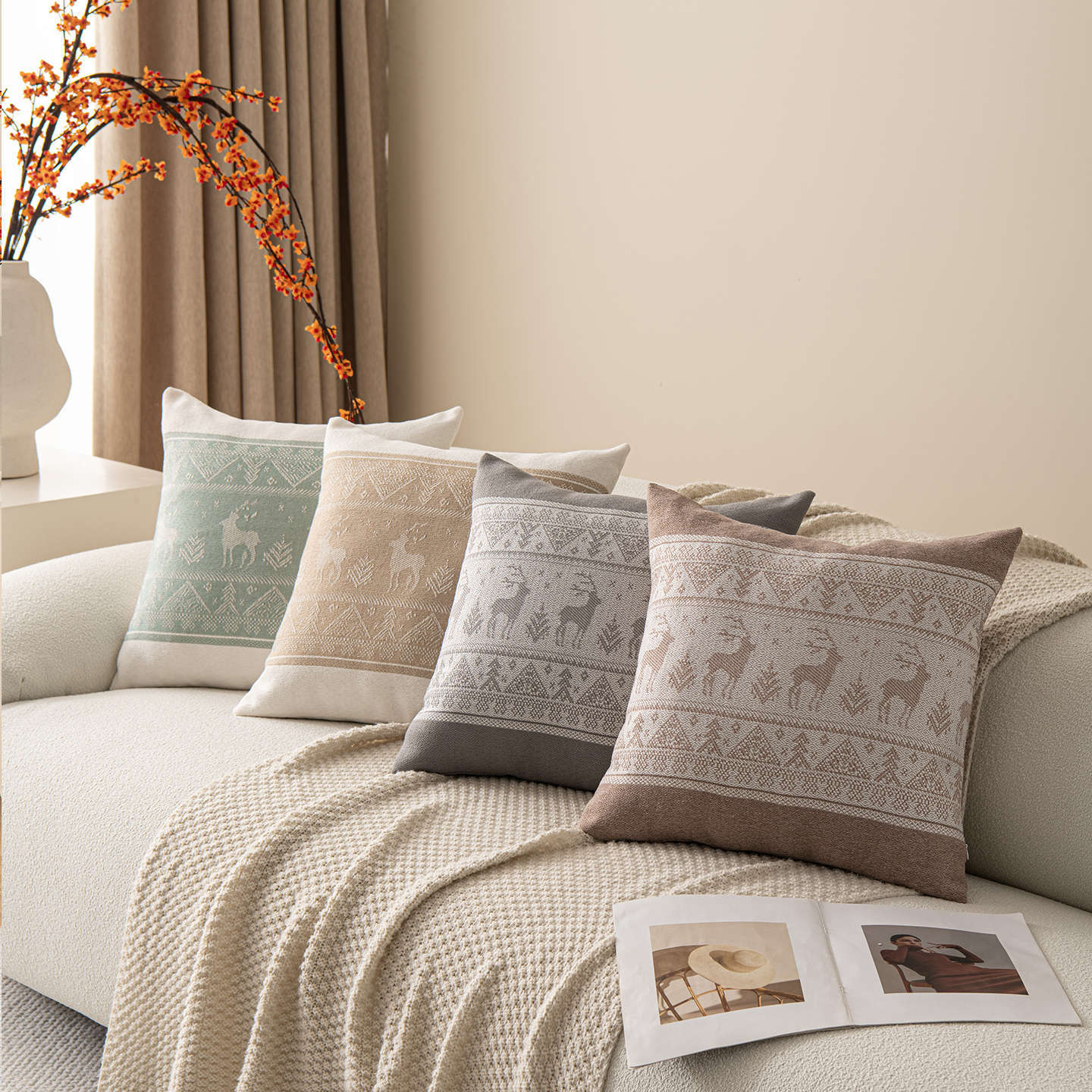 Nordic Simple Modern Pillow, Light Luxury and High-End Pillow Cover, Decorative Sofa Backrest, Office Lumbar Pillow Cushion Cover