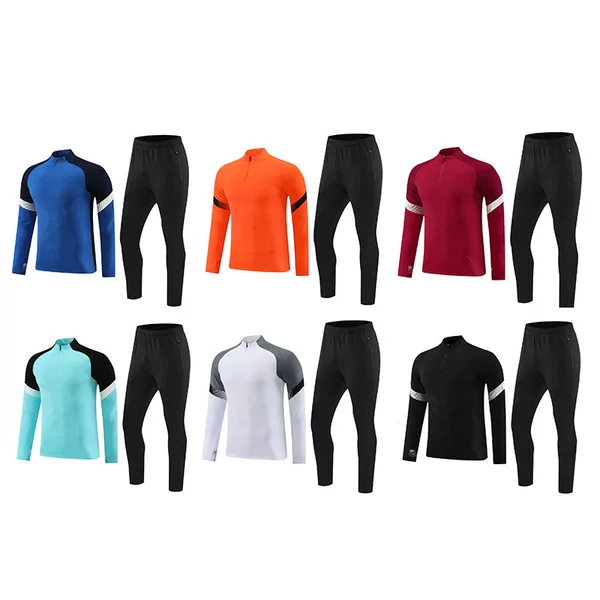 Half-Zip Long-Sleeved Football Training Suit Kidsren's Autumn and Winter Football Jersey Adult Outdoor Running Sports Casual Wear