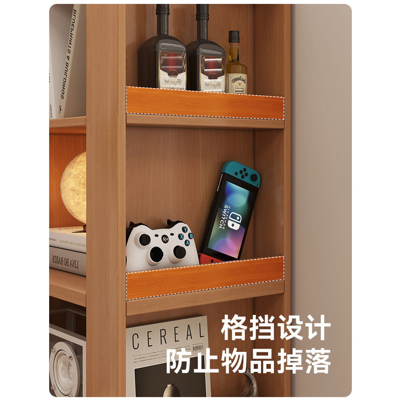 实木书架落地储物架书桌侧边收纳柜靠墙转角置物柜窄缝高单个书柜|undefined