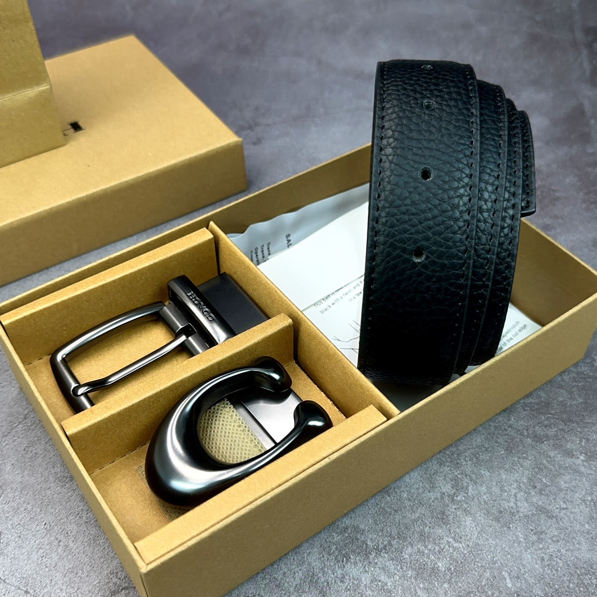 Litchi Pattern Pin Buckle Large C Buckle