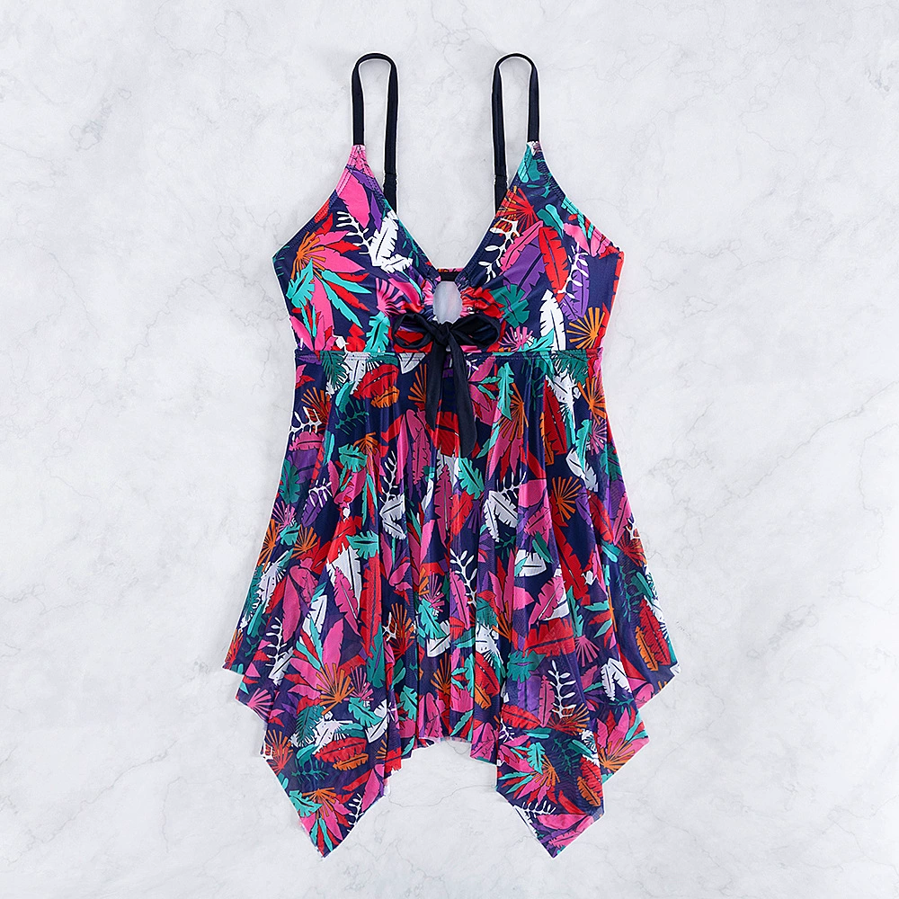 Европейский и американский женский купальник 2024 года, цельный, в стиле платья, стройнящий, в стиле «чистое желание», консервативный, скрывающий живот, с высокой эластичностью, быстросохнущий, новый европейско-американский стиль.