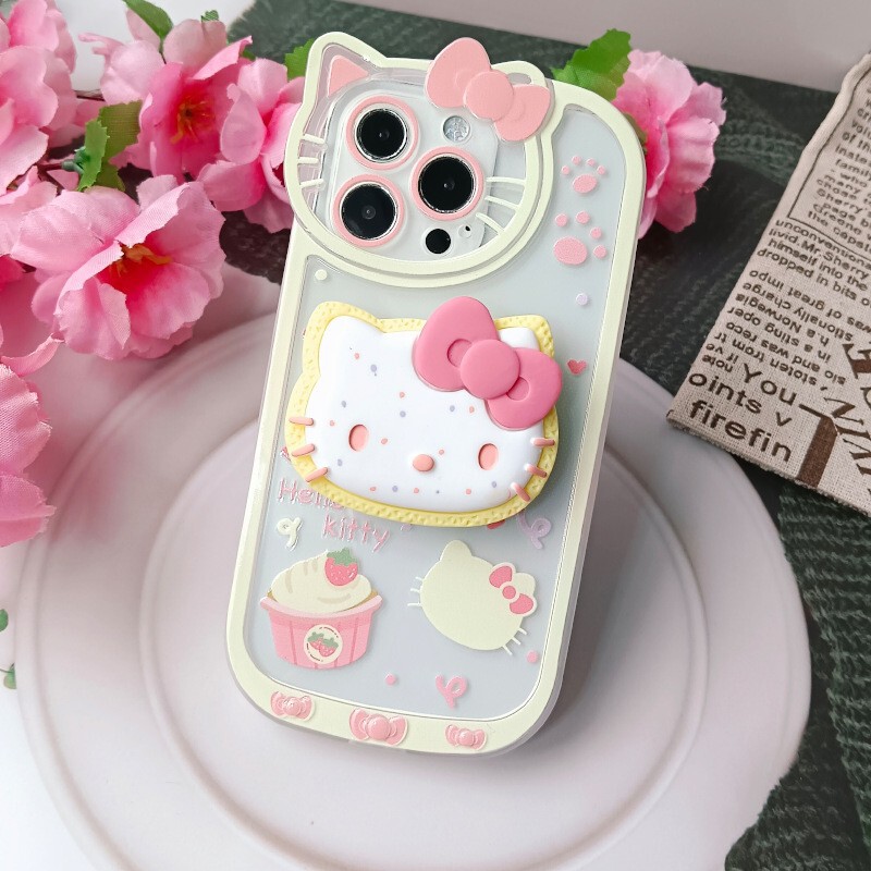 iPhone15KT 猫ホルダー付き携帯電話ケース漫画ソフトシェル Apple 12 Xiaohongshu 同じ携帯電話ケースに適しています|undefined