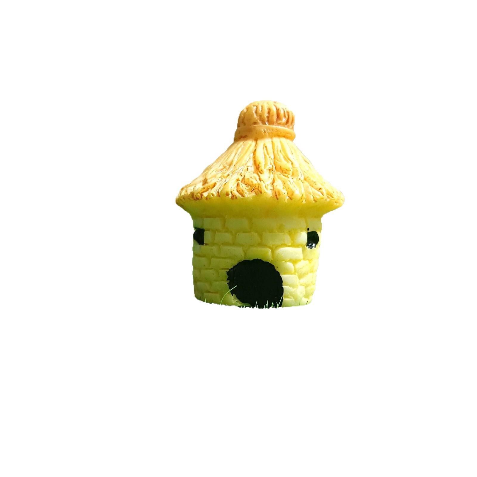 Decoración de paisajismo de pecera linda casa redonda casa con techo de paja micro paisaje ensamblaje de bricolaje granero pequeño adorno