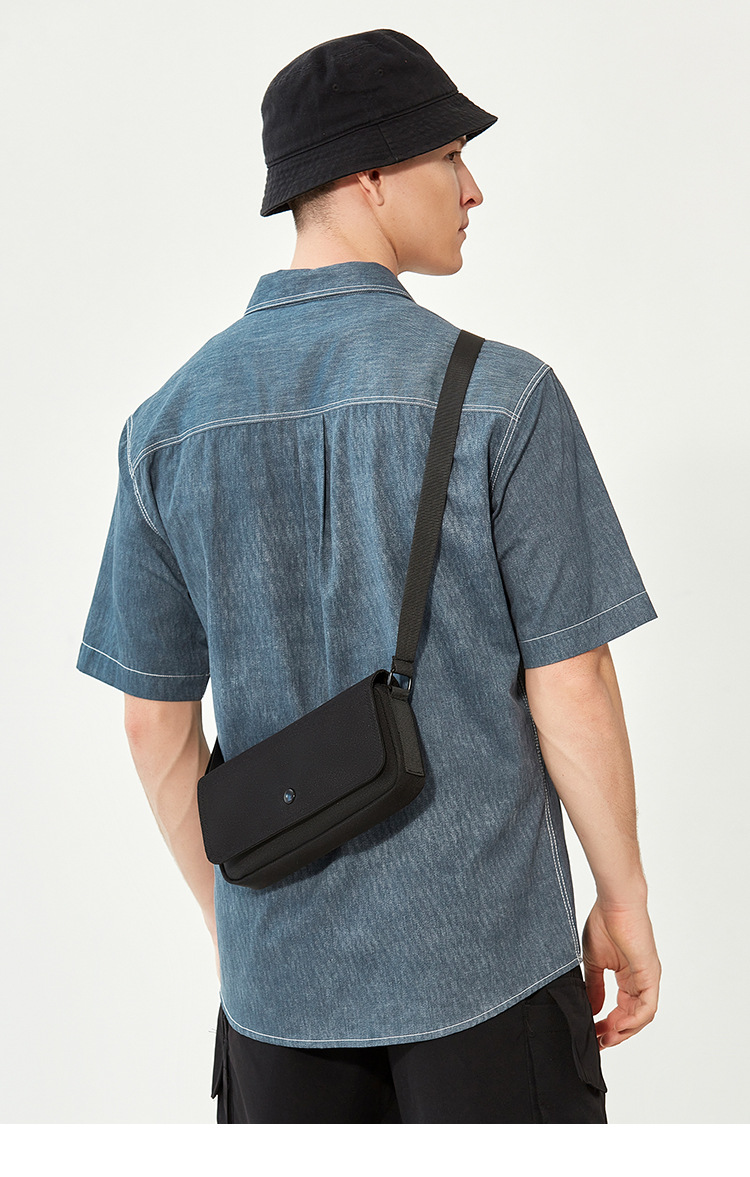 Stylish Crossbody Messenger Bag For Men Simple Solid Casual Design_voghion.com