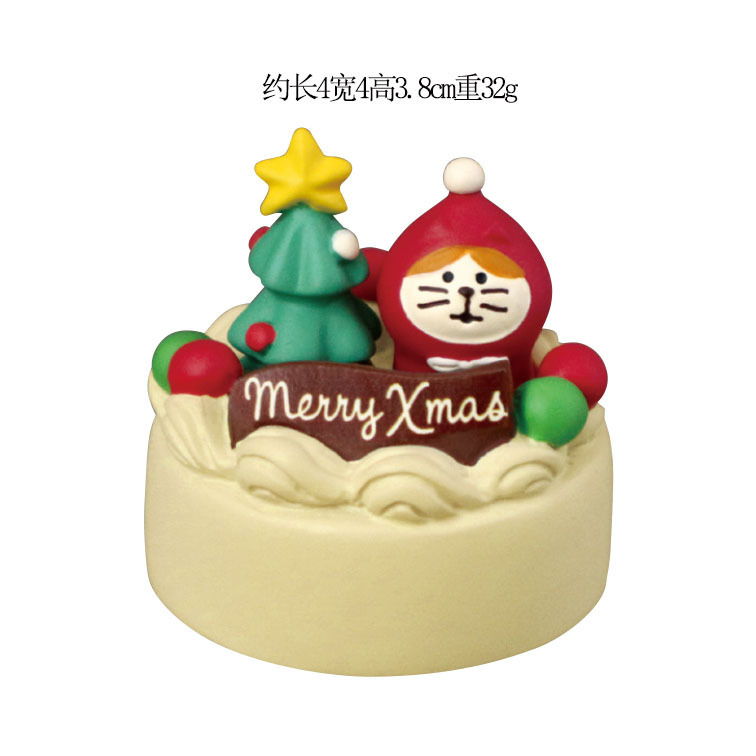 クリスマス装飾日本の猫フィギュアブラインドボックスギフトクリスマスツリー老人そり DIY 樹脂工芸品装飾品|undefined