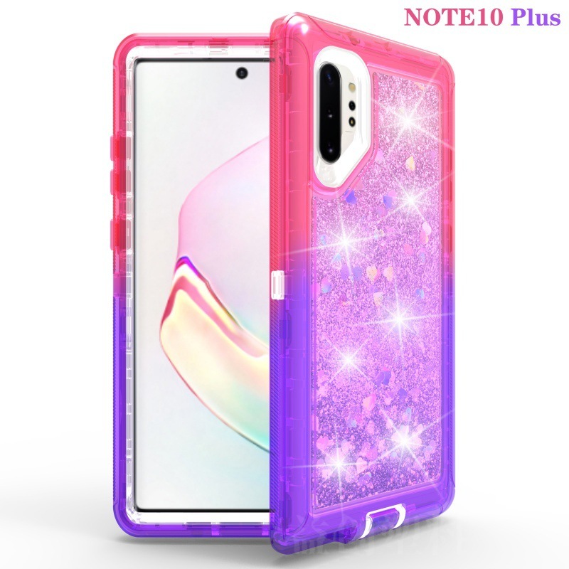 双色闪粉全包手机壳适用三星s8渐变流沙三合一机器人Samsungs23