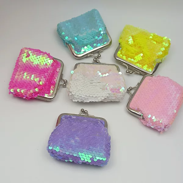 New 3 Inch Phantom Sequins Coin Purse Student Coin Fish Scale Key Bag Jewelry Storage Bag
