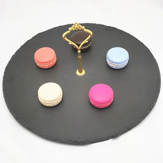 一层板岩蛋糕架 dia30cm 圆形 金色皇冠支架 可做邮购包装