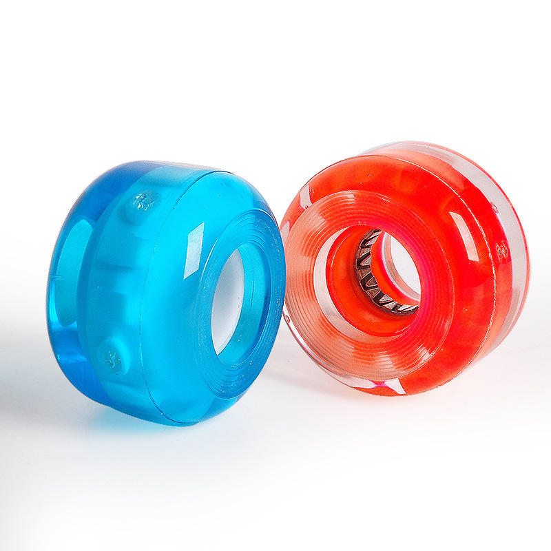 Skateboard Wheels Four-Wheel Flash Pu Wheels Double Rocker Wear-Resistant Road Wheels Street Wheels Scooter Accessories Flash Board Wheels