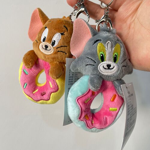 Tom and Jerry pendant cute and funny plush doll keychain bag pendant doll birthday gift GJ150