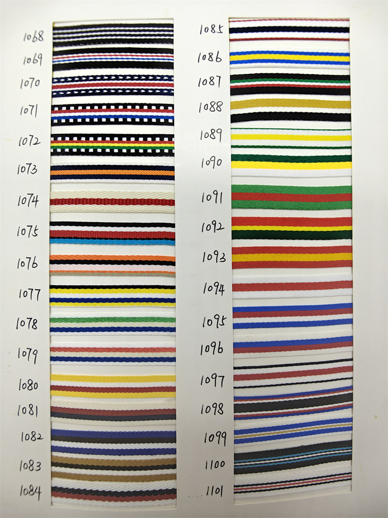100D banda de banda de poliéster densa tricolor banda de banda de banda de banda lateral ropa bolsa accesorios en stock al por mayor