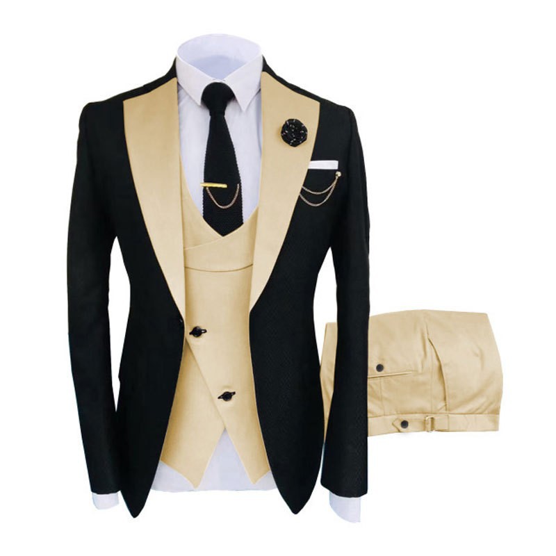 Men's Clothing Men's suit three piece suit Korean version slim fit business banquet host clothing groomsmen suit new_voghion.com