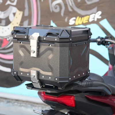 38L Side Box Waterproof – Motorcycle trunk - 36l-three-sided-embossed-explosion-black