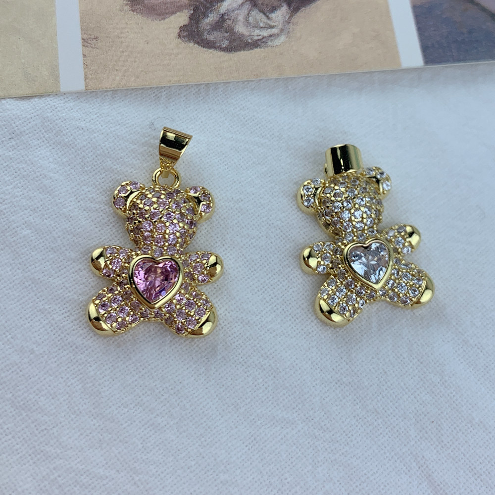 Cute Animal Copper Plating Inlay Zircon Charms display picture 1
