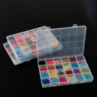 24 grid accessories packing box diy bracelet jewelry components plastic organizing box transparent pp beaded storage box