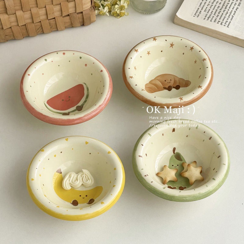 可爱小碟子特别好看的味碟釉下彩陶瓷酱料碟番茄酱碟精致小吃碟子