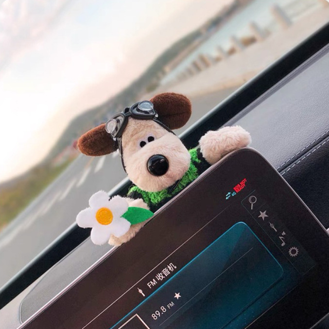 Perro piloto, decoración de coche, decoración, pantalla de control central, coche, coche, coche, muñeca, muñeca