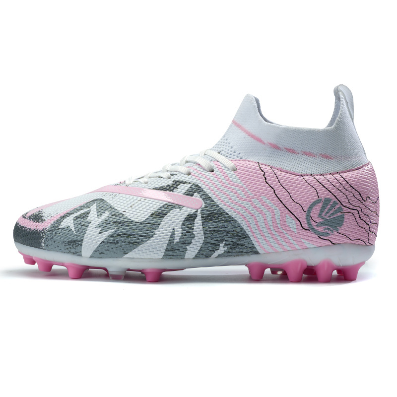ShoeGlobe Cross-Border New Men And Women Students Long High-Top Broken Spikes Grass Training Football Shoes For Teenagers In Stock_voghion.com