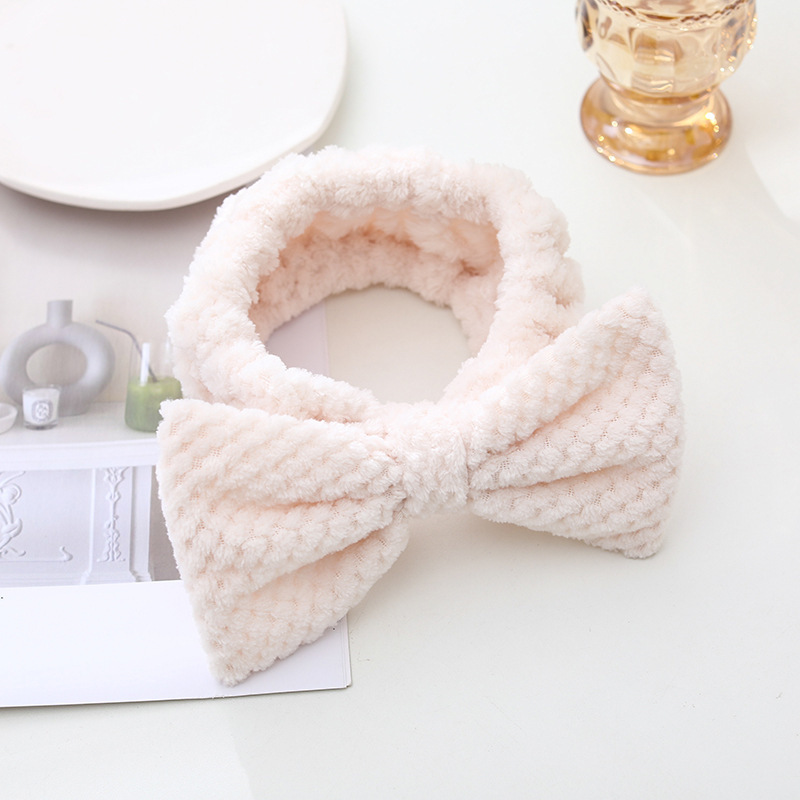 Amazon transfronteriza piña Plaid banda de pelo cara lavado maquillaje banda de pelo de las mujeres de terciopelo de coral absorbente arco diadema