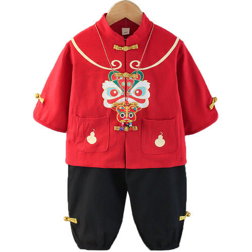 Children's performance costumes Hanfu autumn set first birthday dress for boys and girls  new style ancient style Tang suit spring and autumn style 