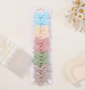 Juego de horquillas con lazo de cola de milano para niños de estilo caliente de Amazon, lindo y versátil, horquilla diaria para niñas europeas y americanas 323