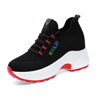 Inner Heightening 3cm Thick-Soled 5cm Mesh Women's Shoes 2024 Autum New Popular Breathable Export Casual Sports Shoes for Women