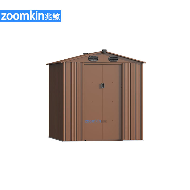 Casa de herramientas al aire libre Casa de hoja de hierro desmontable Casa móvil Almacenamiento Casa de tejado patio jardín al aire libre