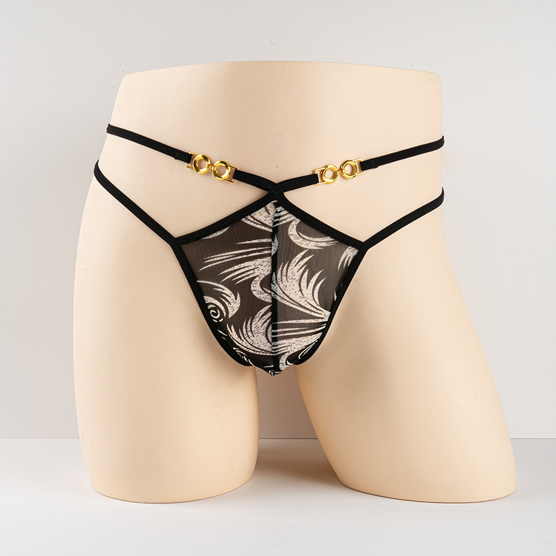 Cross-Border New High-End Men's Lace Hollow-Out Thong, Hot and Seductive, Sm Teasing for Men, Exclusively for Cross-Border Sales