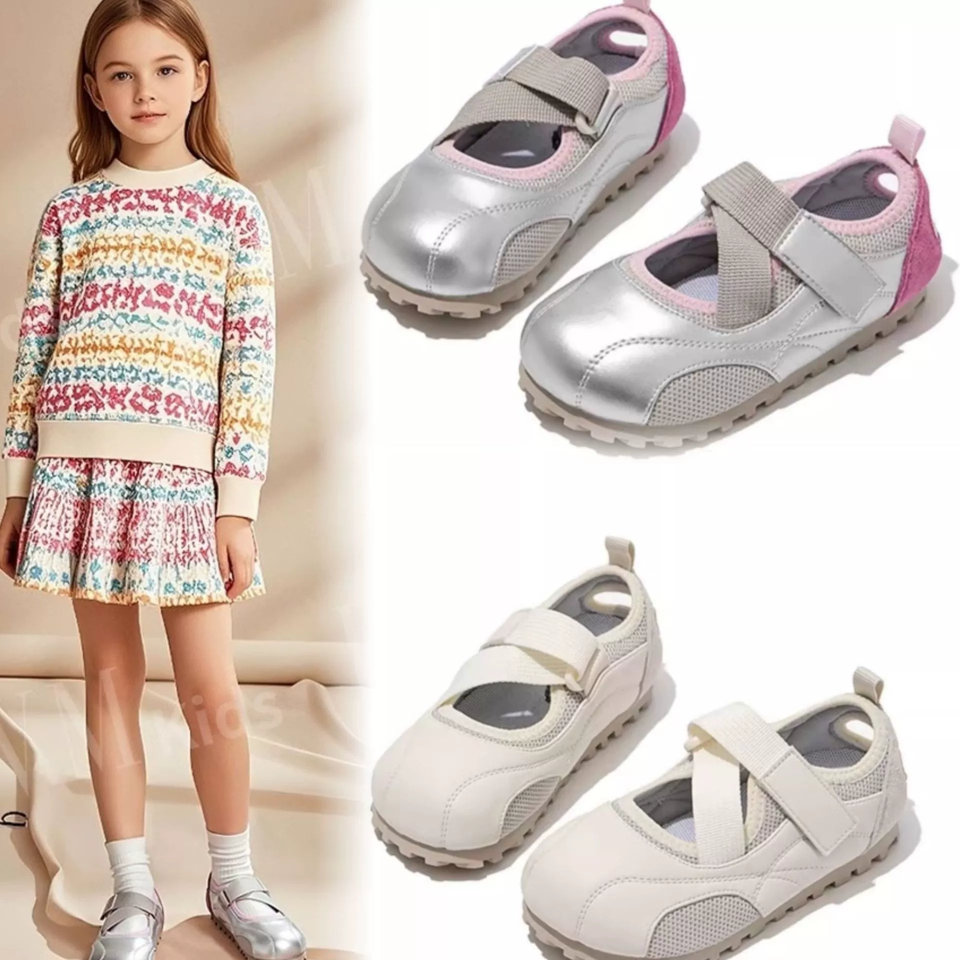 Корейская версия темпераментной одностраничной обуви для девочек 2025 весенняя детская обувь маленькая девочка сладкий лук модная обувь для девочек