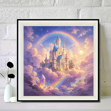 钻石画满钻新款彩虹城堡DIY手工画卧室学生新手钻石贴十字绣带框