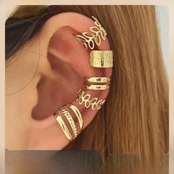 European and American Fashion High-End Jewelry Without Pierced Ear Bone Clip Set Women's Earrings Natural Earrings Earrings Men's Ear Clips